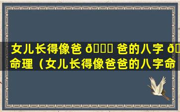 女儿长得像爸 🐋 爸的八字 🐡 命理（女儿长得像爸爸的八字命理是什么）